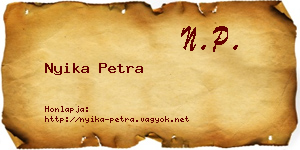 Nyika Petra névjegykártya